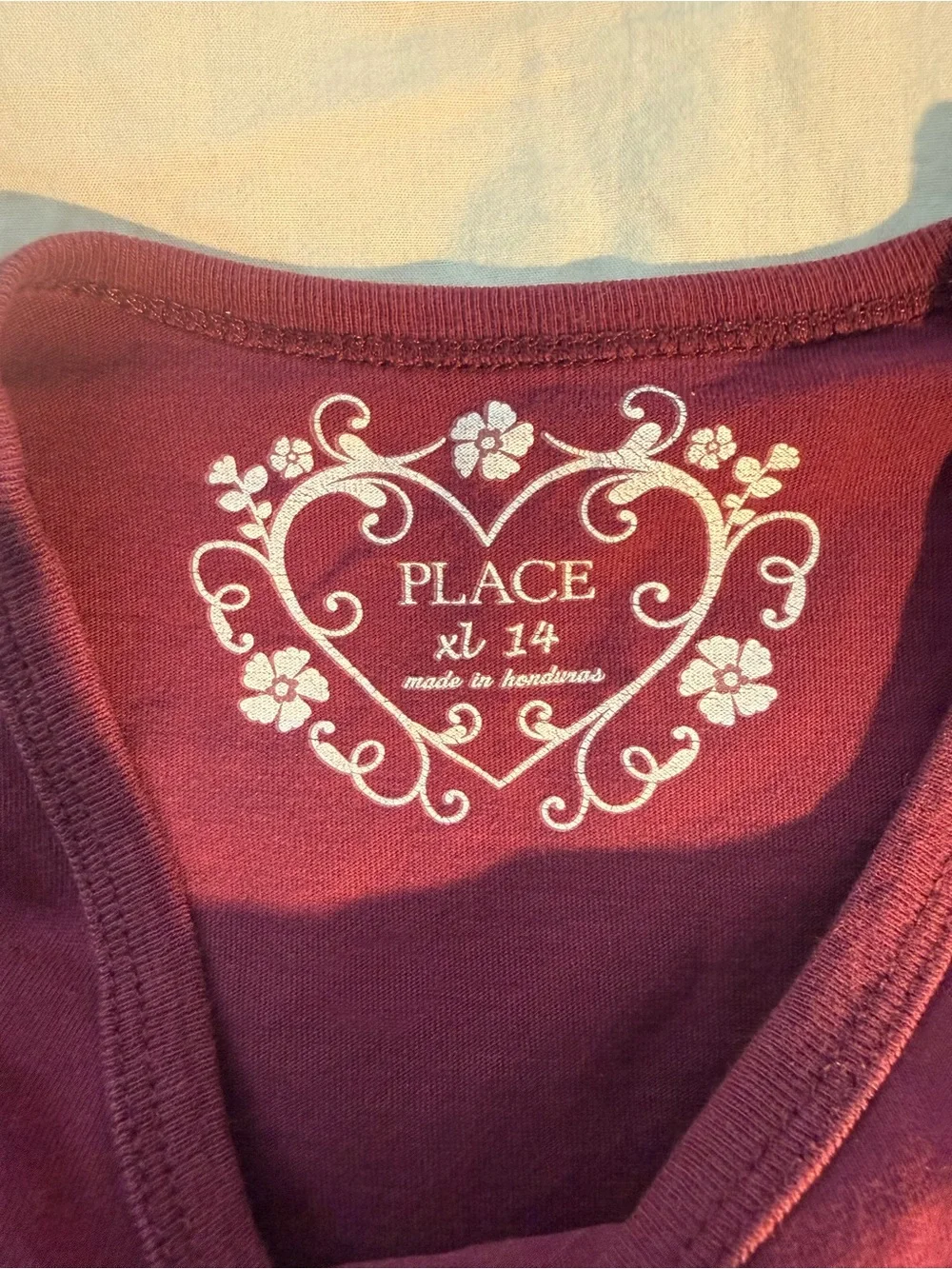 The Children's Place Maroon Short Sleeve Tee with Colorful LOVE Graphic